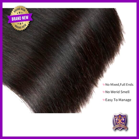 100% Brazilian Virgin Hair Extensions 3 Bundles Straight 16-20 Inch